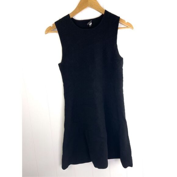Theory Nikayla Mega Black‎ Tank Fit and Flare Texture Dress Size Small $235 - Picture 4 of 12